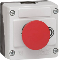 BACO 224211 LBX10210 Paddestoelschakelaar In behuizing Rood Trek ontgrendeling 1 stuk(s)