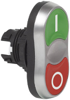 BACO BAL61QA21 L61QA21 Dubbele drukknop Kunststof frontring, Verchroomd Groen, Rood 1 stuk(s)