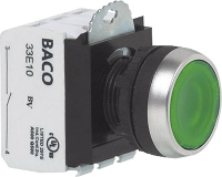 BACO L21AA02M Druktoets Metalen frontring, Verchroomd Groen 1 stuk(s)