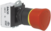 BACO L22ER01D Noodstopschakelaar Kunststof frontring, Zwart 600 V 10 A IP69K 1 stuk(s)