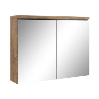 Badplaats Badkamerkast Paso 80 x 20 x 60 cm   Bruin Eiken   Spiegelkast Badkamer