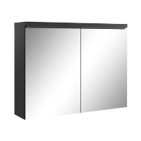 Badplaats Badkamerkast Paso 80 x 20 x 60 cm   Zwart   Spiegelkast Badkamer