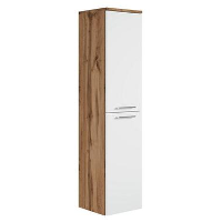 Badplaats Badkamerkast Saturnus 35 x 35 x 130 cm   Eiken met Wit   Hangende