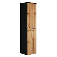 Badplaats Badkamerkast Saturnus 35 x 35 x 130 cm   Eiken met Zwart   Hangende