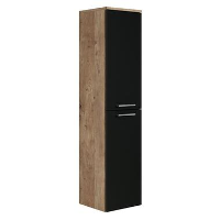 Badplaats Badkamerkast Saturnus 35 x 35 x 130 cm   Kastanje Eiken met Zwart  