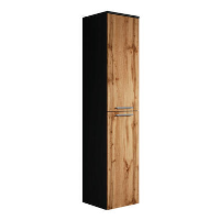 Badplaats Badkamerkast Venus 30 x 30 x 160 cm   Eiken met Zwart   Hangende