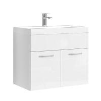 Badplaats Badkamermeubel Montreal 60 x 35 cm   Hoogglans Wit   Wastafel met
