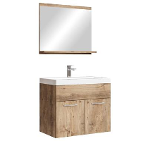 Badplaats Badkamermeubel Montreal Set 02 60 cm   Kastanje Eiken   Hangend Meubel
