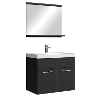 Badplaats Badkamermeubel Montreal Set 02 60 x 35 cm   Mat zwart   Badmeubel met