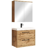 Badplaats Badkamermeubel Set Etna 01 60 cm   Eiken   Hangend Wastafelmeubel met