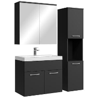 Badplaats Badkamermeubel Set Montreal 60 cm  Zwart Mat   Badmeubel met