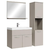 Badplaats Badkamermeubel Set Montreal 60 x 35 cm   Beige   Badmeubel met spiegel