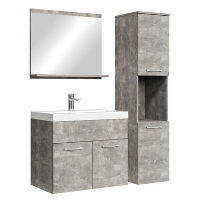 Badplaats Badkamermeubel Set Montreal 60 x 35 cm   Beton Grijs   Badmeubel met