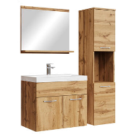 Badplaats Badkamermeubel Set Montreal 60 x 35 cm   Eiken   Badmeubel met spiegel