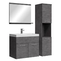 Badplaats Badkamermeubel Set Montreal 60 x 35 cm   Grijs   Badmeubel met spiegel