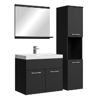 Badplaats Badkamermeubel Set Montreal 60 x 35 cm   Mat zwart   Badmeubel met