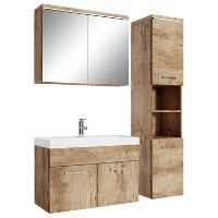 Badplaats Badkamermeubel Set Paso 80 cm   Kastanje Eiken   Badmeubel met