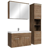 Badplaats Badkamermeubel Set Paso 80 x 40 cm   Bruin Eiken   Badmeubel met
