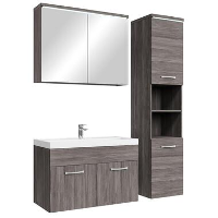 Badplaats Badkamermeubel Set Paso 80 x 40 cm   Grijs Eiken   Badmeubel met