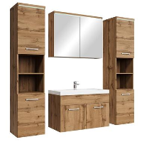 Badplaats Badkamermeubel Set Paso XL 80 x 40 cm   Eiken   Badmeubel met