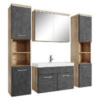 Badplaats Badkamermeubel Set Paso XL 80 x 40 cm   Kastanje Eiken met Donker