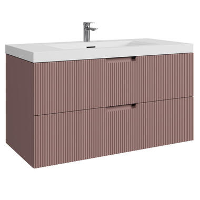 Badplaats Badkamermeubel Set Thermis 100cm   Roze   Badmeubel met Wastafel
