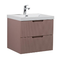 Badplaats Badkamermeubel Set Thermis 60cm   Roze   Badmeubel met Wastafel