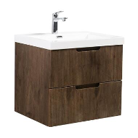 Badplaats Badkamermeubel Set Thermis 60cm   Walnoot Bruin   Badmeubel met