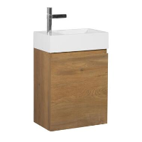 Badplaats Toiletmeubel Angela 40 x 22 cm   Eiken   Fonteinmeubel met Wastafel