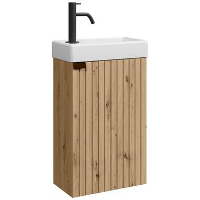 Badplaats Toiletmeubel Bosco 40 x 22 cm   Eiken   Fonteinmeubel met Wastafel