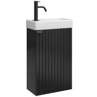 Badplaats Toiletmeubel Bosco 40 x 22 cm   Mat Zwart   Fonteinmeubel met Wastafel