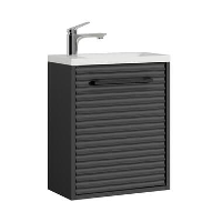 Badplaats Toiletmeubel Etna 40 x 22 cm   Mat Zwart   Fonteinmeubel met Wastafel
