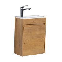Badplaats Toiletmeubel Sinta 40 x 22 cm   Eiken   Fonteinmeubel met Witte