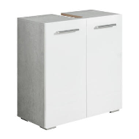 Badplaats Wastafel Onderkast Jupiter 60 x 30 x 60 cm   Beton grijs met wit  