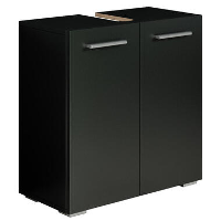Badplaats Wastafel Onderkast Jupiter 60 x 30 x 60 cm   Zwart   Badkamerkast  