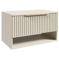 Badplaats Wastafelkast Kelo 80 cm   Beige   Badmeubel met 1 Lade en Open Vak