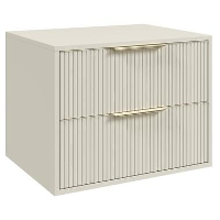 Badplaats Wastafelkast Rimini 60 cm   Beige   Hangend Badmeubel met 2 Lades en