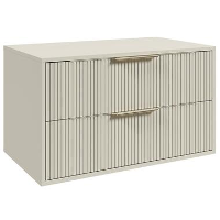 Badplaats Wastafelkast Rimini 80 cm   Beige   Hangend Badmeubel met 2 Lades en
