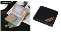Baellerry Men Pu Multifunction Hasp Zipper Wallet Business Short Folding Purse