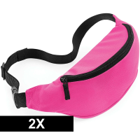 2X Heuptasjes/buideltasjes fuchsia roze 38 cm