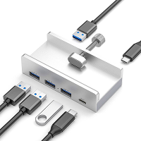 Bakeey 4 in 1 USB3.0 Hub met voedingsadapter USB3.0*3 USB C splitter Meerdere uitbreiding dock voor pc computermonitor