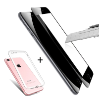Bakeey™ 4d Curved Edge Tempered Glass Film With Transparent Tpu Case For Iphone 7