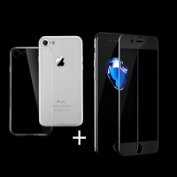 Bakeey™ 4d Curved Edge Tempered Glass Film With Transparent Tpu Case For Iphone 8