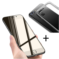 Bakeey™ 4d Curved Edge Tempered Glass Film With Transparent Tpu Case For Iphone 8plus