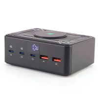 Bakeey 818D 190W 5 poort USB PD oplader 2USB A+3USB C PD QC3.0 Snelle oplader desktop oplaadstation met 15W draadloze op