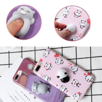Bakeey™ Cartoon 3d Squishy Squeeze Slow Rising Lazy Cat Panda Soft Tpu Case For Iphone 7/7plus 8/8plus