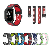 Dual Color Hole Reverse Buckle Siliconen Horlogeband Horlogebandje voor Haylou LS02 BW HL1 BW HL2 BW HL1T BW HL1Pro