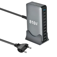 [GaN Tech] Bakeey YMX 810W 810W 10 poorts USB PD lader met digitaal display 5USB A+5USB C PD QC snel opladen desktop laa