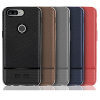 Bakeey Litchi Pattern Anti Fingerprint Tpu&silicone Leather Case For Oneplus 5t