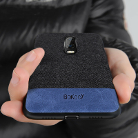 Bakeey Luxe Stoffen Zachte Siliconenrand Schokbestendige Beschermhoes voor OnePlus 7